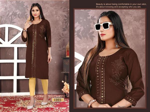 Golden Ziddi vol 1 Rayon Exclusive Designer Kurti Collection